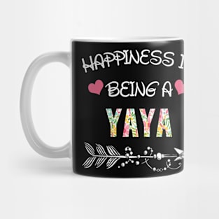 Happiness is being Yaya floral gift Mug